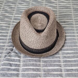 Bailey of Hollywood Women's Archer Fedora Woven Brown and Black Straw Hat Size S